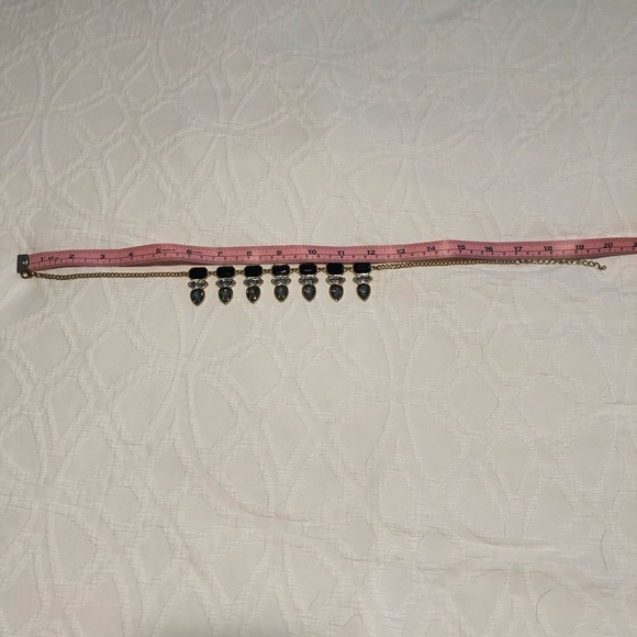 Short Necklace with Hanging Gems - Picture 3 of 3